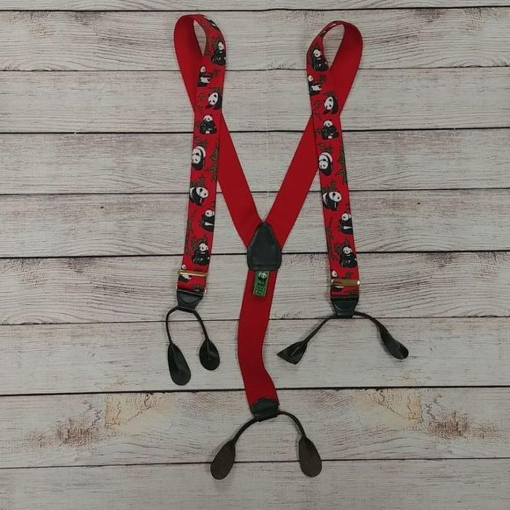 Vintage WWF Red‎ Panda Suspenders